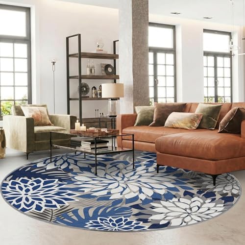 Arenarug Outdoor Rug Waterproof, Washable Patio Rug for Deck, 6x6, Blue - Image 2