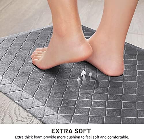 HappyTrends Kitchen Mat Cushioned Anti-Fatigue Kitchen Rug,17.3"x39",Thick Waterproof Non-Slip Kitchen Mats and Rugs Heavy Duty Ergonomic Comfort Rug for Kitchen,Floor,Office,Sink,Laundry,Gray - Image 4