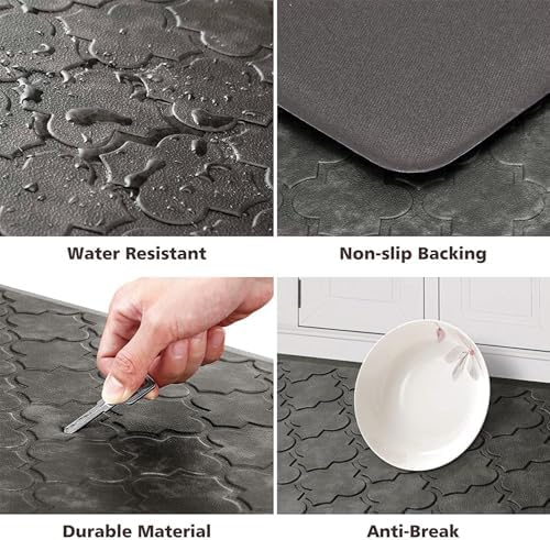 WISELIFE Kitchen Mat Cushioned Anti Fatigue Floor Mat, 20"x32", Grey - Image 3