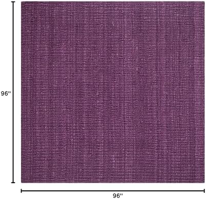 SAFAVIEH Natural Fiber Square Rug 8', Jute Knotted Purple NF447B - Image 2