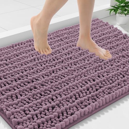 Smiry Bathroom Rugs 36X24, Extra Soft Rubber Backing Chenille Bath Mats by Smiry