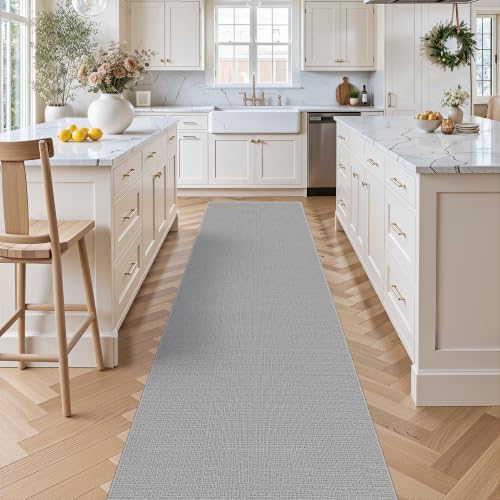 Valenrug 2x6 Runner Rug Non Slip, High-Low Pile Runners for Hallways, Grey by Valenrug