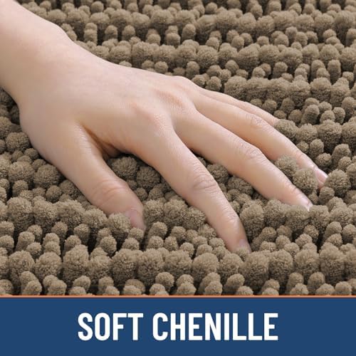 Smiry Bathroom Rugs 47X17, Extra Soft Rubber Backing Chenille Bath Mats - Image 4