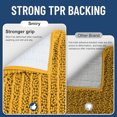Smiry Bathroom Rugs 34X21, Extra Soft Rubber Backing Chenille Bath Mats - Image 3