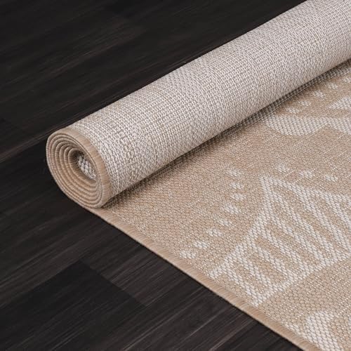 Luul Home Medallion Outdoor Rug 8x10 Washable Outside Carpet for Indoor Patio Porch Waterproof Easy Cleaning Non Shedding Area Rugs Beige 8 x 10 - Image 6