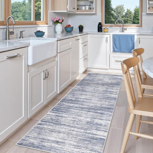 2x6 Runner Rug Non Slip,Washable Hallway Runner Rug,Blue - Image 4