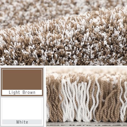 Yimobra Toilet Rugs U Shaped Washable 24X20, Soft Toilet Mat, Brown&White - Image 5