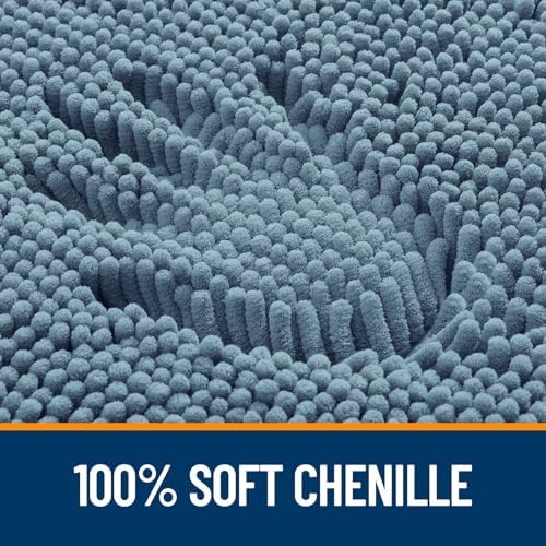 OLANLY Bathroom Rugs Sets 3 Piece, 30"x20"+24"x16"+24"x20", Airy Blue - Image 2