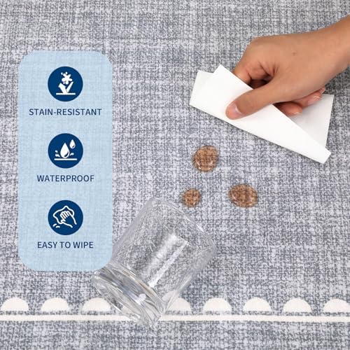 GarveeHome Scalloped Bow Rug 3x5 Washable Grey Rugs for Bedroom Living Room - Image 5