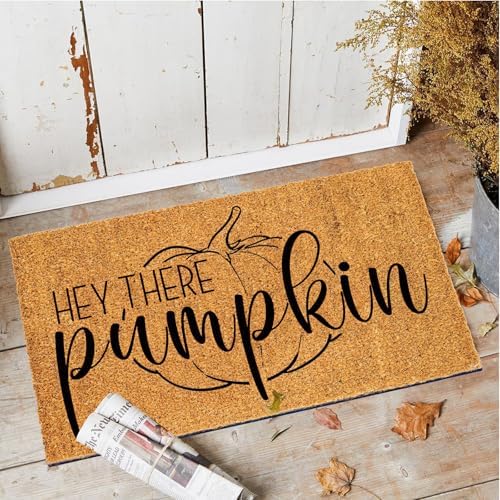 Pumpkin Doormat Fall Decor, Natural 100% Coco Coir Fiber Welcome Rugs with Heavy Duty Backing, Halloween Thanksgiving Front Porch Entryway Floor Mats, Indoor Outdoor Autumn Mats - Image 5