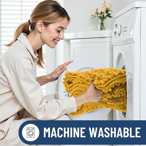 Smiry Bathroom Rugs 44X24, Extra Soft Rubber Backing Chenille Bath Mats - Image 6