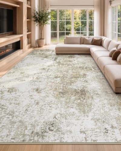 Lahome 10x14 Beige Area Rug for Living Room, Modern Abstract Rug, Natural by Lahome