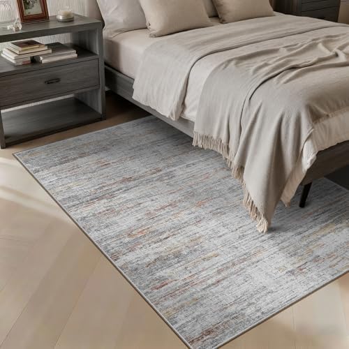 4x6 Rug - Stain Resistant Abstract Washable Rugs, Anti Slip Area Rugs for Living Room,Modern Low Pile Carpet with Rubber Backing Home Decor Small Area Rug - Image 7