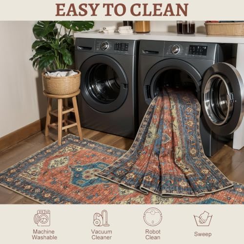 Tangsoo Oriental 3x5 Washable Area Rugs, Vintage Non Slip Accent Rug - Image 3