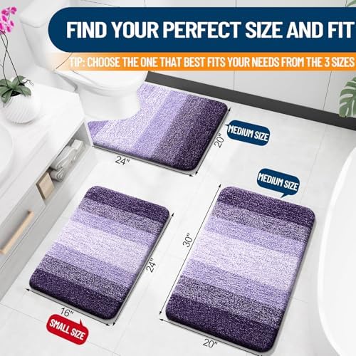 OLANLY Small Bathroom Rugs 35x16, Extra Soft Absorbent Microfiber Bath Rugs - Image 2