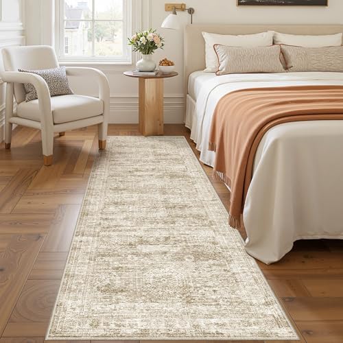 2'6 x 8' Runner Rug Non Slip,Washable Kitchen Rugs,Brown - Image 4
