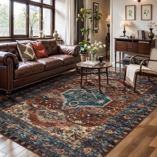 Tangsoo Oriental 5x7 Washable Area Rugs for Living Room, Non Slip Large Rug by Tangsoo