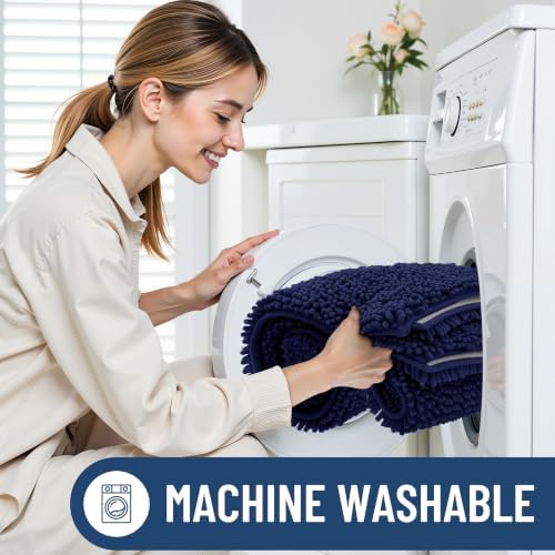 Smiry Bathroom Rugs 120X36, Luxury Chenille Extra Soft Absorbent Bath Mat - Image 6