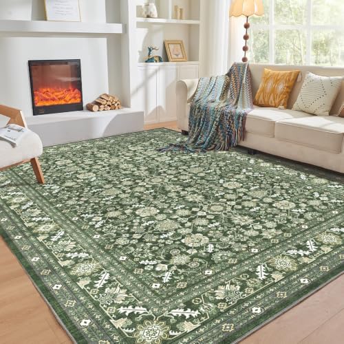 OPPODREAM Vintage Dark Green Area Rugs 5x7, Washable Rug for Living Room by OPPODREAM