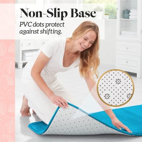 Memory Foam Bath Mat Non Slip Absorbent Super Cozy Velvet Bathroom Rug Carpet (60 inches X 24 inches, Caribbean Sea) - Image 6