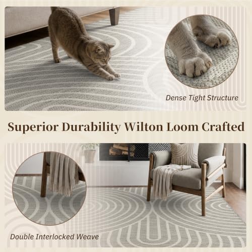PADOOR-Outdoor Rug-Patio Rug 8x10 ft Polypropylene Indoor Outdoor Rugs Outdoor Carpet for Patio Deck Balcony Porch, Textured Weave, Durable for High Traffic, Fade-Resistant, Modern Neutral Grey - Image 5