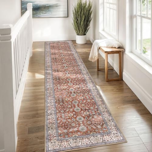 KUTA Vintage Washable Runner Rug 2x8 Red Clay Runners for Hallways - Image 3