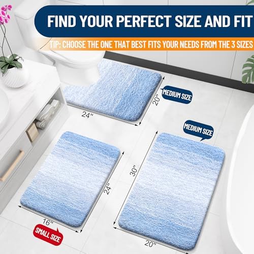 OLANLY Large Bathroom Rugs 60x40, Extra Soft Absorbent Microfiber Bath Rugs - Image 2