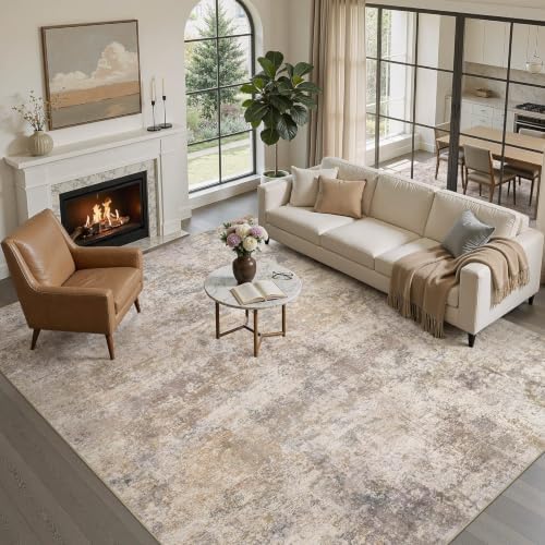 kakania Washable 9x12 Area Rug for Living Room: Abstract Modern Home Decor by kakania