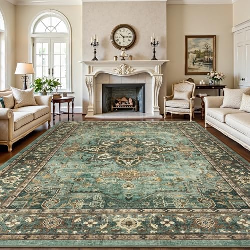 Lofus 8x10 Green Area Rugs for Bedroom Living Room, Vintage Boho Carpet - Image 4