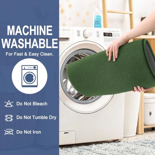 OLANLY Memory Foam Bathroom Runner Rugs 59x24, Long Bath Mats, Olive Green - Image 6