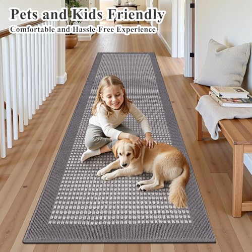 Ileading Runner Rug for Hallways 3'x14' Heavy-Duty Durable Entryway Floor Mat with Non Slip Rubber Backing Low-Pile High Traffic Carpet Machine Washable Accent Rugs for Kitchen, Living Room - Image 2