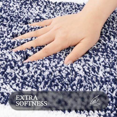 Pauwer Bathroom Rugs Sets 2 Piece, Non Slip Washable Bath Mat, Navy - Image 3