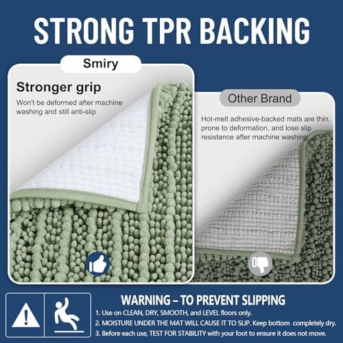 Smiry Bathroom Rugs 48X32, Extra Soft Rubber Backing Chenille Bath Mats - Image 3