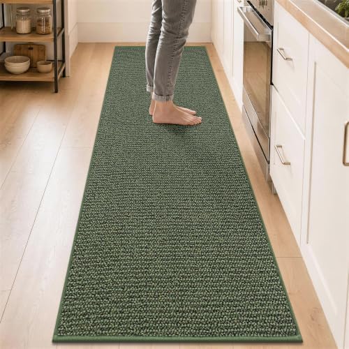 BEQHAUSE Kitchen Runner Rugs 24"x96", Kitchen Mats for Floor, Green by BEQHAUSE