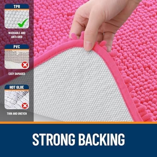 OLANLY Bathroom Runner Rugs 45x27, Extra Soft Absorbent Chenille Bath Rugs - Image 6