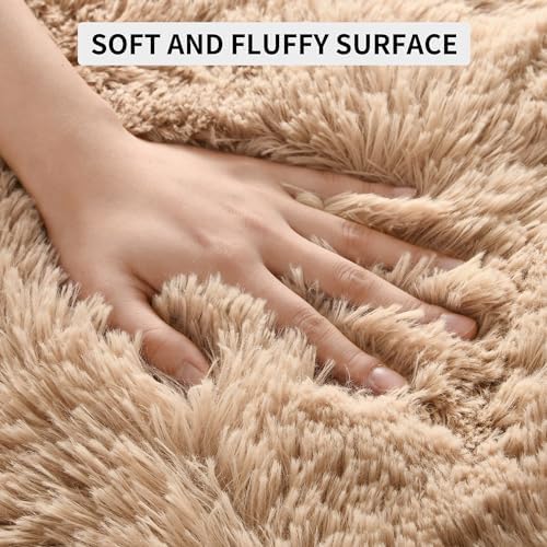 Tepook 4x6 Soft Fluffy Rug for Bedroom Fuzzy Beige Rugs for Living Room - Image 6