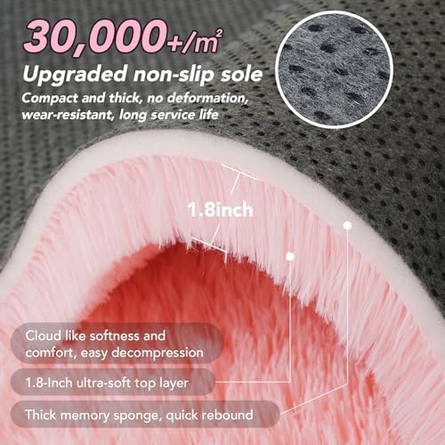 Topmaxcs Pink Fluffy Area Rugs 4x6: Furry Cute Bedroom Rugs - Image 4