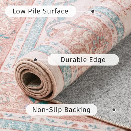 DCX 9x12 Pink Vintage Floral Rug - Image 4