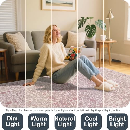 2'6" x 10' Runners Rug for Kitchen Washable Soft Carpet (Pink) - Image 5