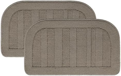 BEQHAUSE 2-Pack 30x18 in Kitchen Rugs Non Slip Washable Sink Rug Set, Beige by BEQHAUSE