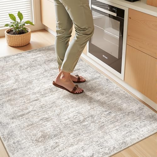 3x4 Rugs for Entryway,Washable Area Rug,Taupe by Restydon