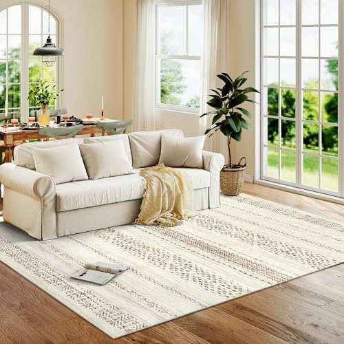 Miukiki 6x9 Area Rug Washable Non Slip Rug for Living Room Brown - Image 7