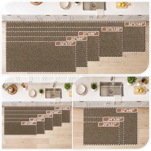 BEQHAUSE Kitchen Runner Rugs 31"x96", Kitchen Mats for Floor, Brown - Image 2