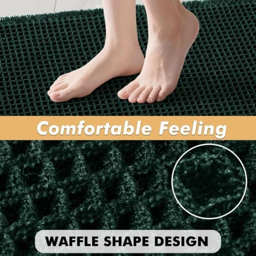 MIULEE Christmas Dark Green Set of 2 Waffle Bathroom Rugs 17x24 Inch - Image 5