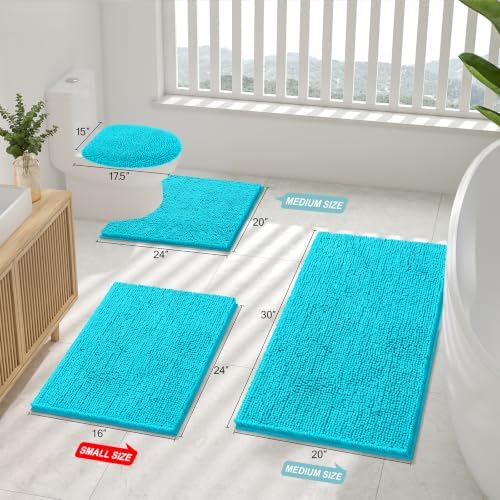 Smiry Bathroom Rugs 24X16, Luxury Chenille Extra Soft Absorbent Bath Mat - Image 2