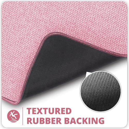 Bosap Bath Mat Set 2 Pieces,Ultra Thin Bathroom Rugs,Rubber Toilet Rugs - Image 4
