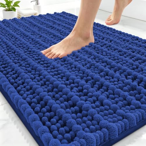 Smiry Bathroom Rugs 30X20, Extra Soft Rubber Backing Chenille Bath Mats by Smiry