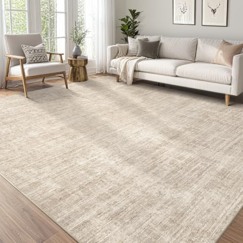 Tortania Area Rug Living Room Rugs - 8x10 Washable Large Soft Neutral Boho Moroccan Bohemian Farmhouse Rug Indoor Floor Carpet for Bedroom Under Dining Table Home Office Decor - Warm Beige - Image 6