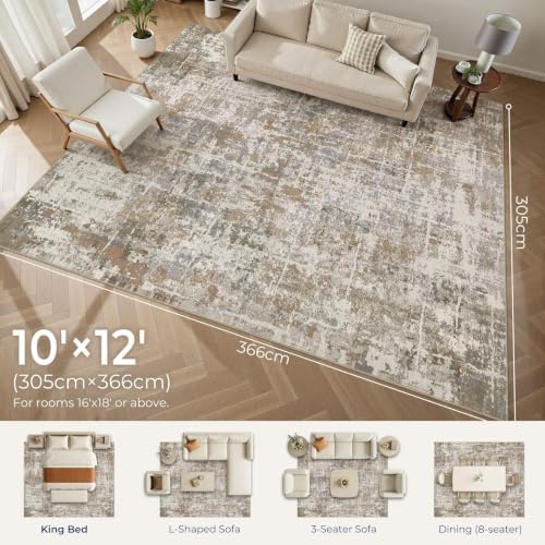 DMOYEST Area Rug Living Room Rugs 10x12 Washable Abstract Carpet - Image 2