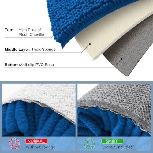 Smiry Bathroom Rugs 30X20, Luxury Chenille Extra Soft Absorbent Bath Mat - Image 5